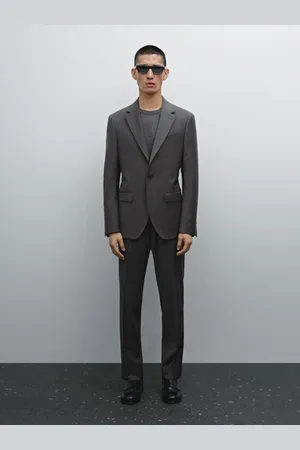 Massimo Dutti Blazer De Fato Aos Quadrados 100% Fazenda