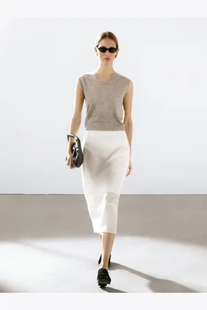 Massimo Dutti Colete De Malha 100% Linho Mélange