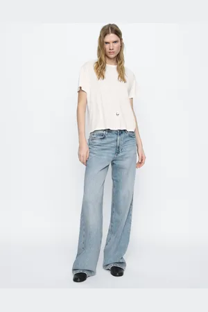 Massimo Dutti Jeans Wide Leg De Cintura Subida