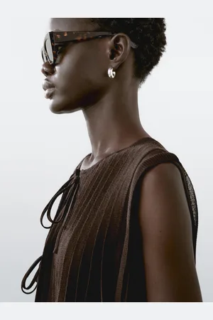 Massimo Dutti Colete Com Laçada E Pormenor De Plissado