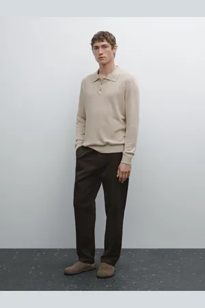 Massimo Dutti Camisola De Malha Com Gola De Polo 100% Linho