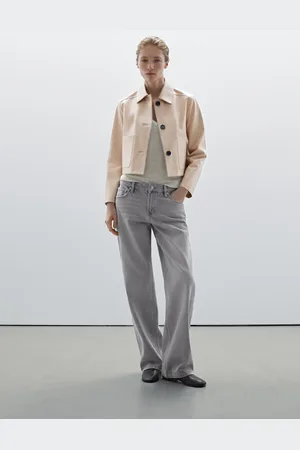 Massimo Dutti Casaco Curto Em Pele Napa