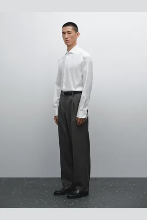 Massimo Dutti Camisa De Sarja Slim Fit 100% Algodão