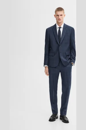 Massimo Dutti Blazer De Fato Aos Quadrados Em Mistura De Fazenda