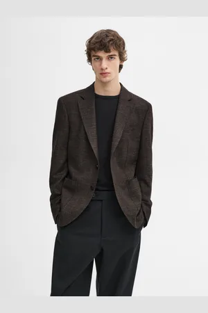 Massimo Dutti Blazer Requintado Em Mistura De Fazenda