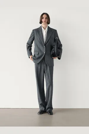 Massimo Dutti Blazer De Fato De Espiga Com Fazenda