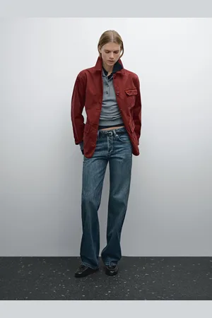 Massimo Dutti Casaco Em Cor De Telha Com Pormenor De Bolsos Em Algodão