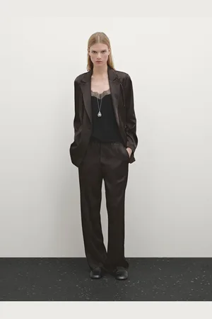 Massimo Dutti Calças Largas Acetinadas