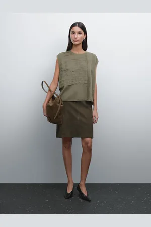 Massimo Dutti Top Desfiado Com Pormenor De Tecido