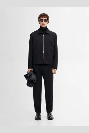 Massimo Dutti Calças Regular Fit 100% Fazenda