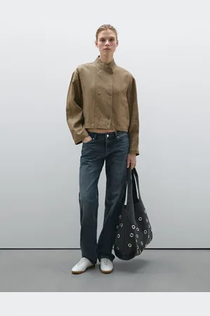 Massimo Dutti Casaco Bomber Cruzado 100% Linho