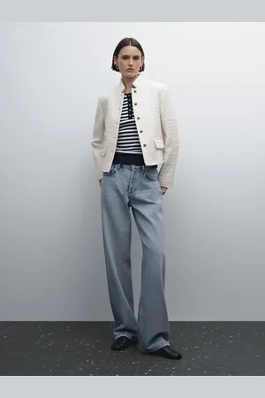 Massimo Dutti Casaco Curto Em Mistura De Fazenda