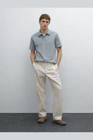 Massimo Dutti Polo De Manga Curta Em Mistura De Algodão
