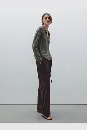 Massimo Dutti Cardigan Às Riscas 100% Linho