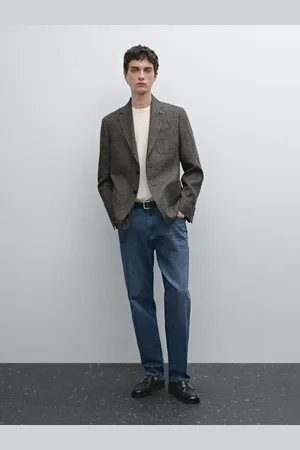 Massimo Dutti Blazer De Tecido Em Mistura De Linho E Algodão