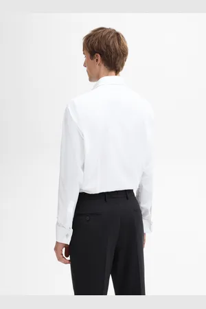 Massimo Dutti Camisa Sarja Duplo Punho Slim Fit