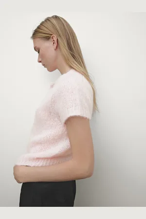 Massimo Dutti Cardigan De Manga Curta Em Mistura De Alpaca