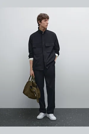 Massimo Dutti Calças Regular Fit De Tecido Técnico