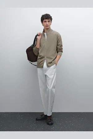 Massimo Dutti Cardigan De Malha Com Fecho De Correr Em Algodão