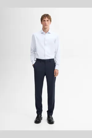 Massimo Dutti Camisa Slim Fit Com Punho Duplo Em Algodão