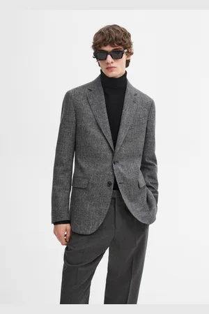 Massimo Dutti Blazer Requintado Em Mistura De Algodão