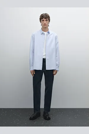 Massimo Dutti Camisa Oxford Às Riscas 100% Algodão