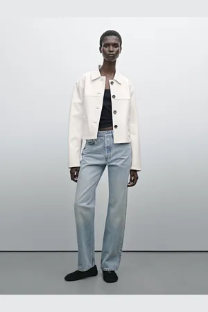Massimo Dutti Casaco Curto Em Pele Napa