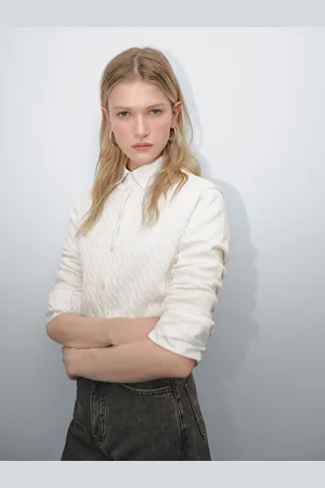 Massimo Dutti Cardigan De Malha Entrançada 100% Algodão