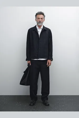Massimo Dutti Calças Às Riscas 100% Linho