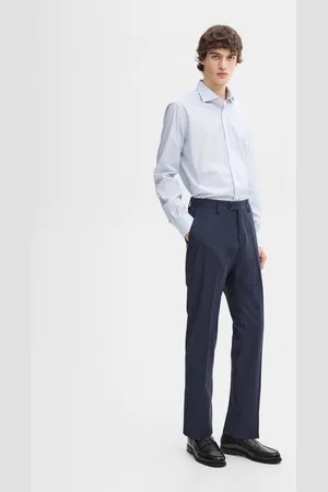 Massimo Dutti Camisa Às Riscas Slim Fit 100% Algodão