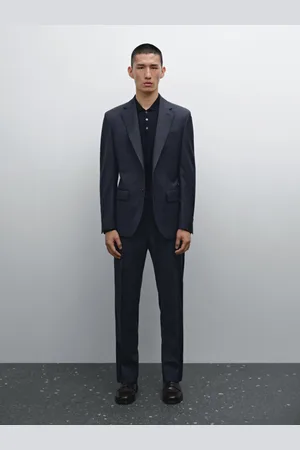 Massimo Dutti Blazer De Fato Aos Quadrados Em Fazenda