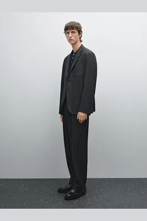 Massimo Dutti Blazer Com Espiga Em Mistura De Algodão
