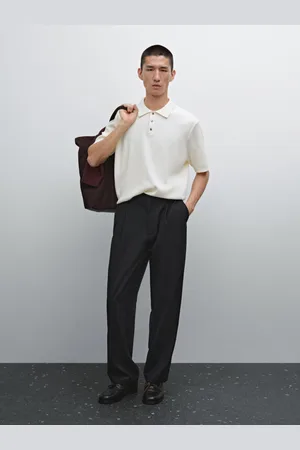 Massimo Dutti Polo De Malha Com Nervuras 100% Algodão