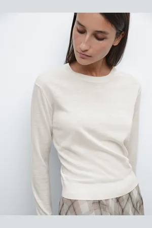 Massimo Dutti Camisola Com Decote Redondo Em Malha De Fazenda