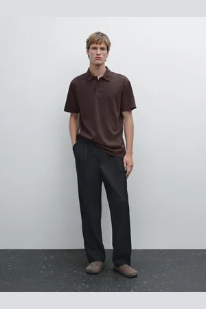 Massimo Dutti Polo De Manga Curta Em Mistura De Algodão