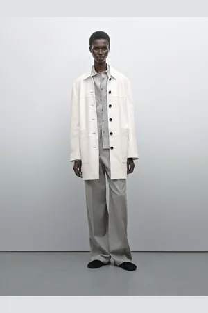 Massimo Dutti Casaco Médio De Pele Napa
