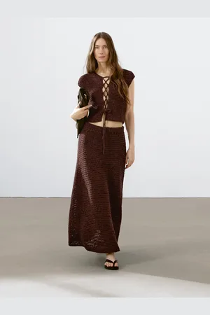 Massimo Dutti Colete De Crochet Com Laçada Em Mistura De Algodão