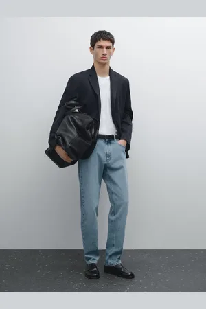 Massimo Dutti Jeans Tapered Fit Em Mistura De Algodão