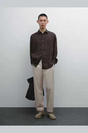 Massimo Dutti Camisa Com Risca Diplomática 100% Linho