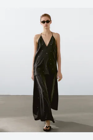 Massimo Dutti Saia Midi Com Pormenor De Ilhós