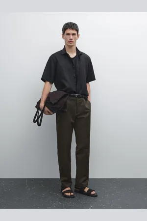 Massimo Dutti Camisa Manga Curta Regular Fit Linho