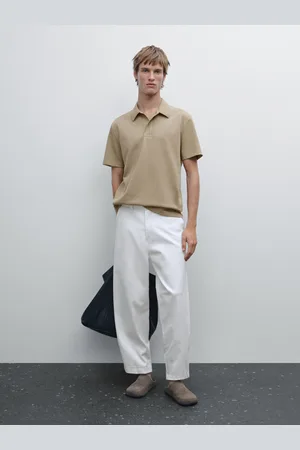 Massimo Dutti Polo De Manga Curta Em Mistura De Algodão