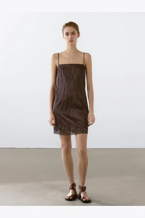 Massimo Dutti Minivestido Com Pormenor De Renda