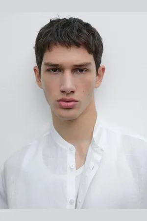 Massimo Dutti Camisa Com Gola De Tira 100% Linho