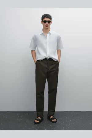 Massimo Dutti Camisa Regular De Manga Curta 100% Linho