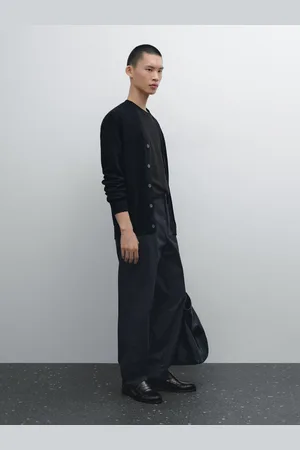 Massimo Dutti Calças Slim Fit Em Mistura De Algodão