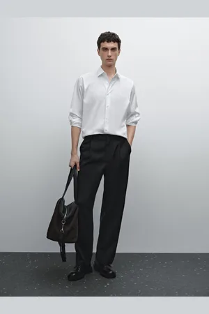 Massimo Dutti Camisa Slim Fit Stretch Em Mistura De Algodão