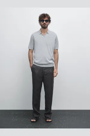 Massimo Dutti Polo De Malha De Manga Curta 100% Algodão