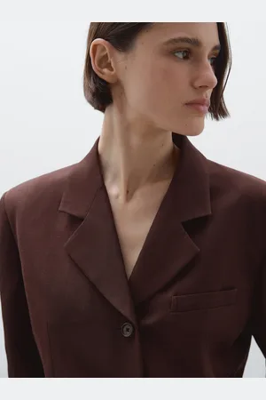 Massimo Dutti Blazer Fluido Com Linho