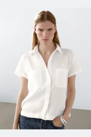 Massimo Dutti Camisa De Manga Curta 100% Linho